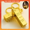 Hột Quẹt Bật Lửa Diêm Xăng Kiêm Móc Treo Chìa Khóa Hình Thỏi Vàng Cực Chất