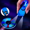 Hộp Quẹt Bật Lửa Hồng Ngoại Kiêm Đèn Pin Sạc Điện USB Kiểu Dáng Con Quay Spinner Tạo 12 Hiệu Ứng Đèn LED