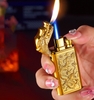 Hộp Quẹt Bật Lửa Gas 2 Chế Độ Lửa HB-784 Khắc Họa Tiết Rồng Nổi May Mắn - Nhiều Màu