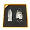 Bộ sét 2 món Cohiba COB-360 gồm Bật Lửa Khò bộ 3 tia kèm đục + Dao cắt các mầu dùng gas cao cấp