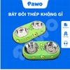 Bát ăn đôi thép không gỉ cho chó mèo PAWO