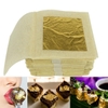 Lá vàng miếng 9*9 cm trang trí bánh (2 lá)
