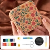 Hộp kim chỉ đa năng mini bọc da vân gỗ
