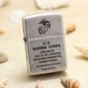 Zippo Khắc Quân Đội U.S.MARINE CORPS Mạ Antique Silver