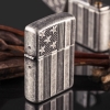 Zippo 28974 – Zippo Armor – US Flag – Antique Silver Plate