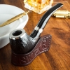 Tẩu bắt tóp Lubinski LB-Double Silver Ring Sandblasted Pipe