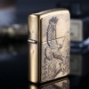 Zippo 20854 – Zippo Lighter Where Eagles Dare Emblem Brushed Brass