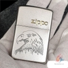 Bật Lửa Zippo Mạ Satin Khắc Chìm Hình Đại Bàng