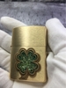 Zippo 28806 – Zippo Four Leaf Clover ( Shamrock ) Emblem Brushed Brass