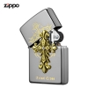 Zippo chính hãng Tribal Cross màu xám đen