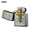 Zippo chính hãng Tribal Cross màu xám đen