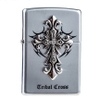 Zippo chính hãng Tribal Cross màu xám đen