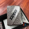 Zippo Armor Cổ Áo Giáp Bạc Khắc Sâu Miệng Núi Lửa Ma Thuật