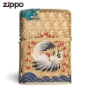 Zippo bọc hình thần rừng tráng men cloisonné.