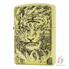 Zippo armor mặt hổ khắc ăn mòn axit 2 mặt vàng