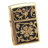 Zippo 20903 – Zippo Gold Floral Flush Emblem BrushZippo 20903 – Zippo Gold Floral Flush Emblem Brushed Brassed Brass