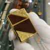 Zippo Gold Plate khảm men nâu