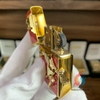 Zippo khảm trai ngựa mạ vàng cao cấp