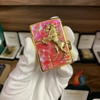 Zippo khảm trai ngựa mạ vàng cao cấp