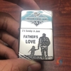 Zippo bạc khối ( Sterling ) khắc chủ đề cha con