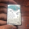 Zippo bạc khối ( Sterling ) khắc chủ đề cha con