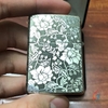 Zippo Bạc Khối Khắc Hoa Mẫu Đơn 4 Mặt