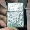 Zippo Bạc Khối Rồng Nhả Ngọc 4 Mặt