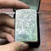 Zippo bạc khối tỳ hưu tiền khắc 5 mặt