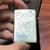 Zippo Bạc Khối Khắc Hoa Văn Cổ Điển 5 Mặt