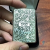 Zippo Bạc Nguyên Khối Hoa Văn Khắc 2 Mặt