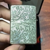 Zippo Bạc Nguyên Khối Hoa Văn Khắc 2 Mặt