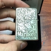 Zippo Bạc Khối Khắc 2 Mặt Logo Marlboro