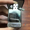 Zippo armor bạc khối 4 mặt khắc chủ đề Cha con