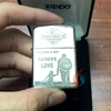 Zippo armor bạc khối 4 mặt khắc chủ đề Cha con