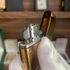 Zippo Mỹ xuất Nhật khắc ăn mòn sư tử mạ vàng cháy