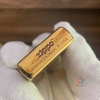 Zippo Mỹ xuất Nhật khắc ăn mòn sư tử mạ vàng cháy