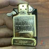 Zippo armor mặt hổ khắc ăn mòn axit 2 mặt vàng