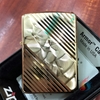Zippo Armor Hoa Văn Chéo Mạ Vàng Gold Place