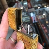 Zippo bọc áo rồng mạ vàng khảm men