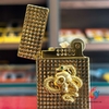 Bật Lửa Dupont Xăng Đá Hình Skull & Snake ( Vàng )