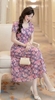 Đầm lụa Tô Châu hoa hồng cổ lục giác