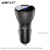 Sạc ô tô ACEFAST 63W 2 cổng USB-A + USB-C có đèn hiển thị - B6
