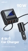 Sạc Hub ô tô ACEFAST 90W 4 cổng 3xUSB-A + USB-C có đèn hiển thị - B8