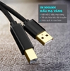 Dây cáp máy in Ugreen US135 chuyển từ USB-A sang USB-B – đầu mạ vàng, lõi đồng, cắm là chạy