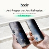 Kính cường lực HODA 2in1 kèm khung trợ dán chống chóa và chống nhìn trộm có viền đen cho iPhone 15 series