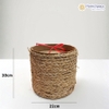 Hộp Gỗ Trụ Tròn Quấn Dây Ngô - Cao 20cm x Ngang 22cm