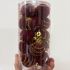 Hộp Châu Giáng Sinh - Nhung Đỏ mix Gold - 20 Trái - 4 cm - MC