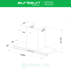 Máy Hút Mùi EUROSUN EH-70AF79, EH-90AF79 980m³/h - Nhập Khẩu Malaysia