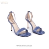 SANDAL HỞ MŨI DA VÂN RẮN CAO CẤP 9CM CHÍNH HÃNG VOLSCI - DNU357