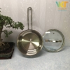 Quánh inox 304 5 đáy nắp kính Fivestar 16cm